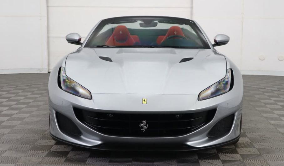 Ferrari undergoing professional paintless dent repair in Nashville."