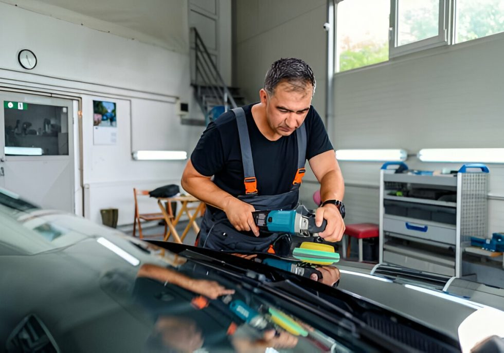 A car dealership preparing used cars with PDR before resale."