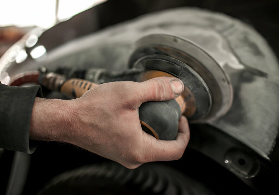 "A car parked safely to avoid dents and dings."