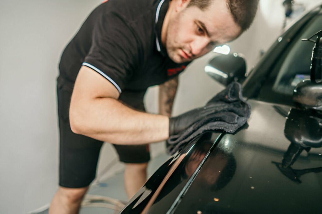 "Side-by-side comparison of PDR and traditional body shop repair."