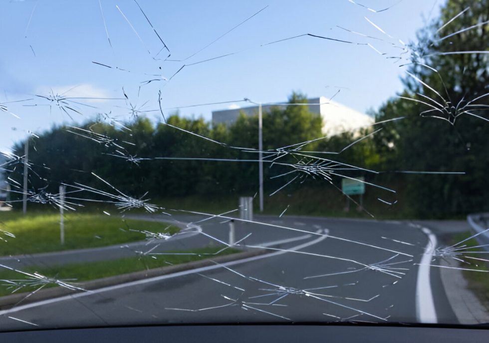A technician using PDR tools to remove a dent from a car panel."